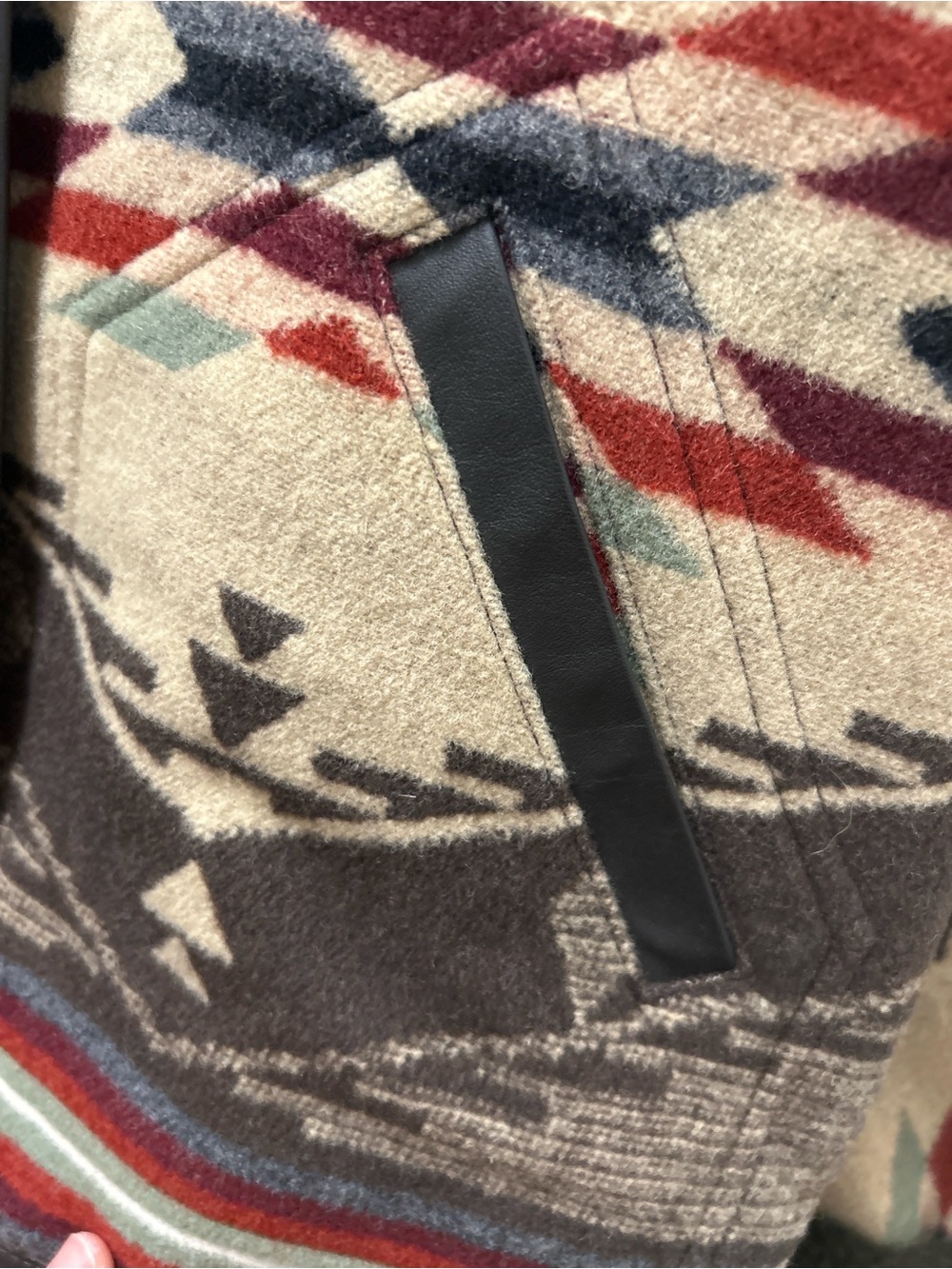 Pendleton Aztec-Pattern Utility Jacket in Brown, Cream & Red - Picture 7 of 8